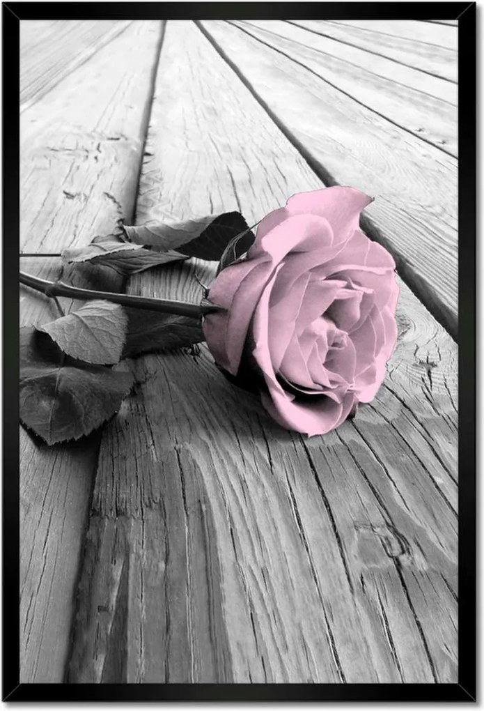 Poszter keretben 40x60 Púderrózsaszín Old pink Rose