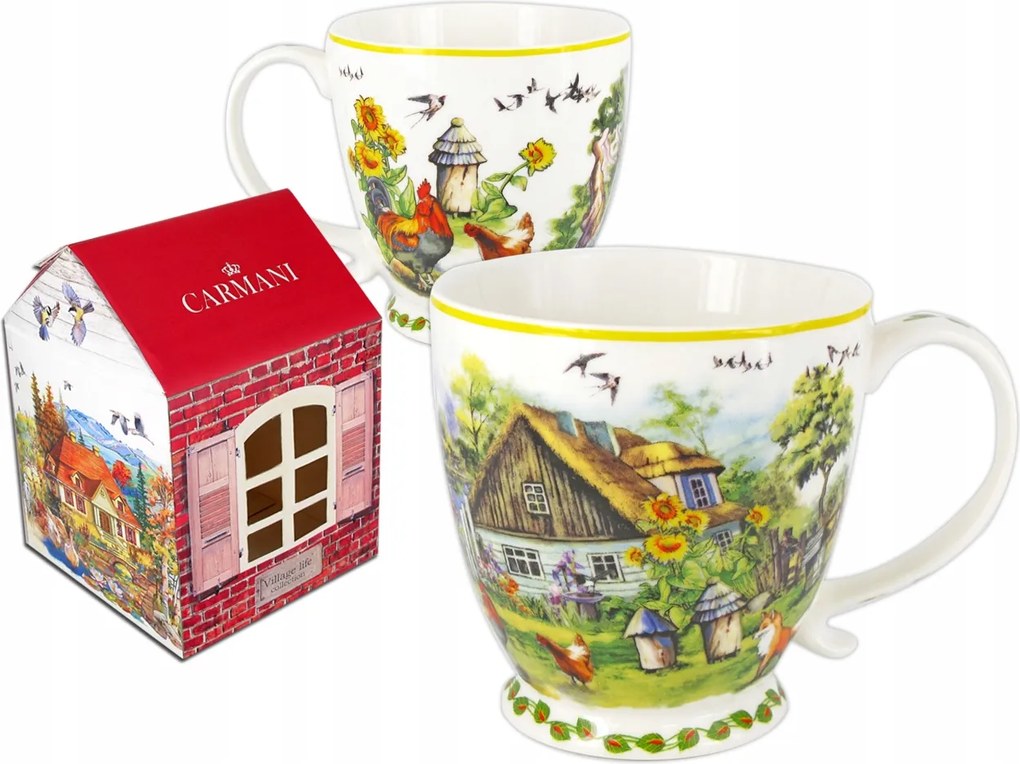 Porcelán bögre Wiejska Zagroda 410ml