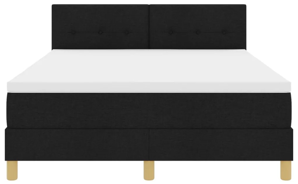 Boxspring ágy matraccal Fekete 160x200 cm Szövet