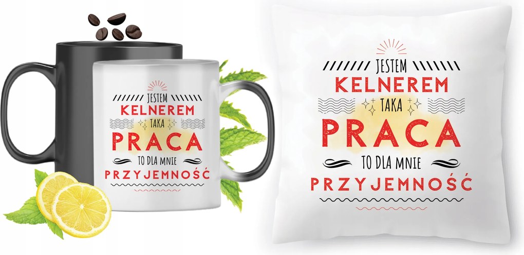 Pincérnek Varázsbögre Nyomtatott Párna Szett Fotóval