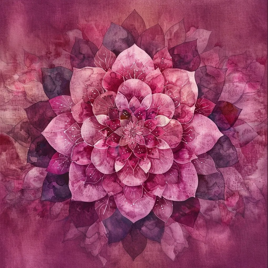 Poszter Rózsaszín Lótusz Mandala Szirmok Harmóniája 40x40