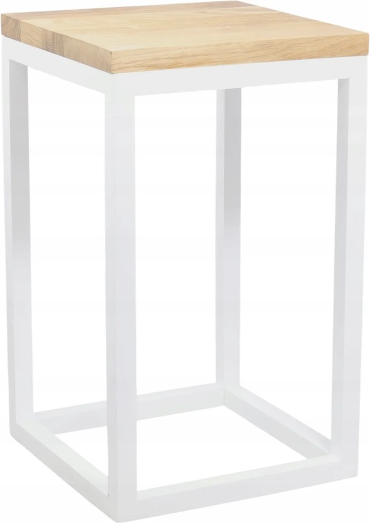 Virágágyás Álló Kis Virágtartó Állvány 42 cm tölgyfa Fehér