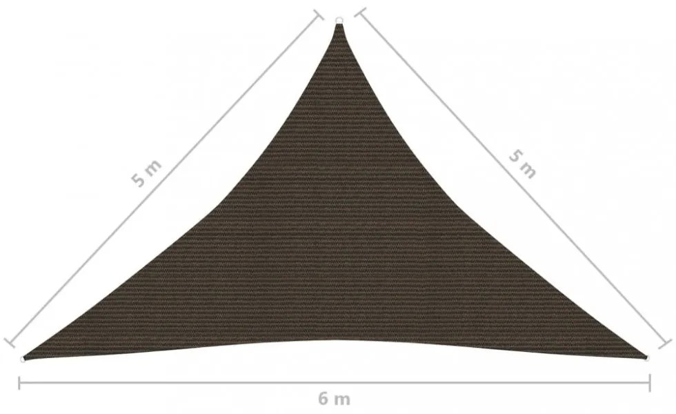 barna HDPE napvitorla 160 g/m² 5 x 5 x 6 m
