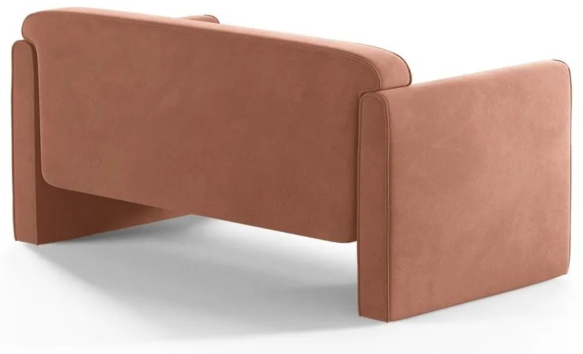 Rózsaszín bársony kanapé 140 cm Abby – Micadoni