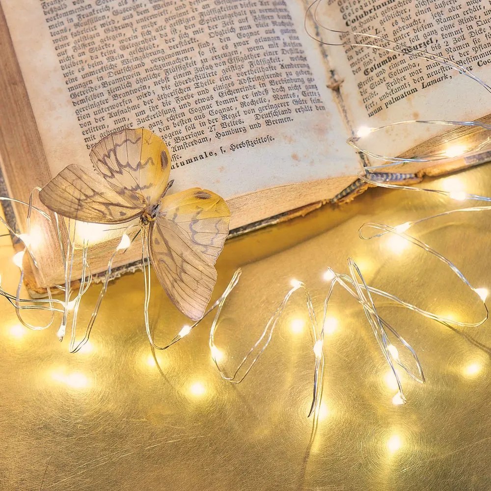 TWINE LIGHTS LED égősor USB csatlakozóval, átlátszó 100 égő
