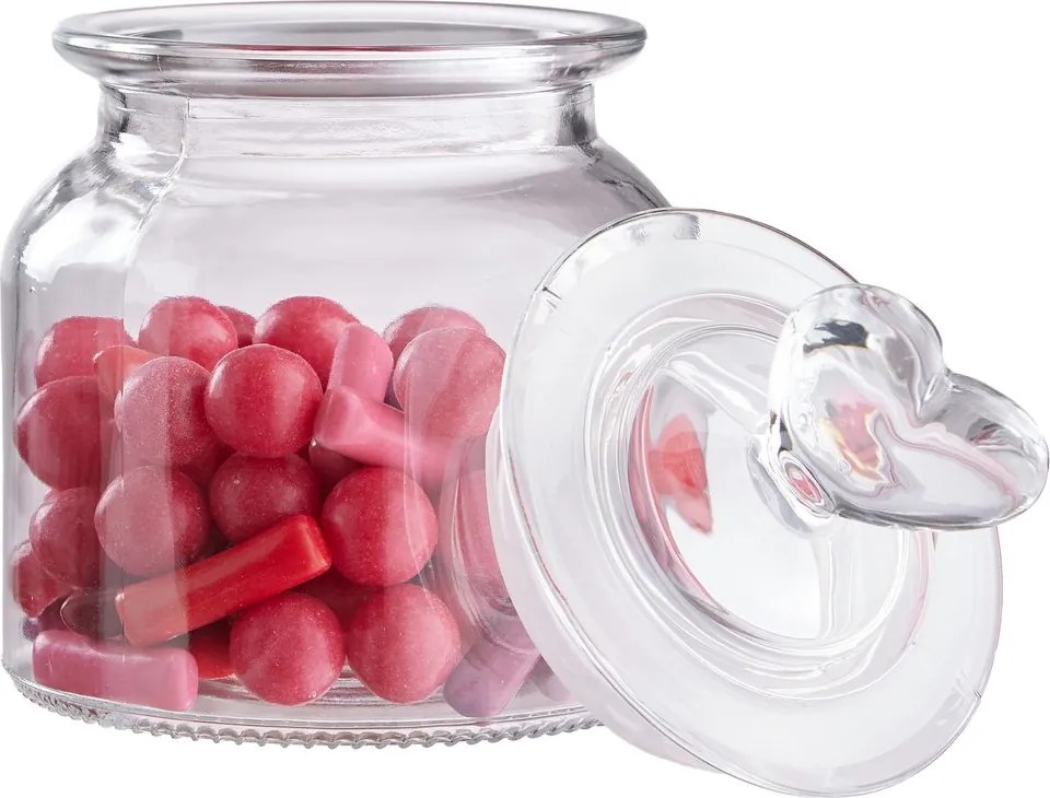 SWEET HEART üveg tartó 650ml , szivecskés