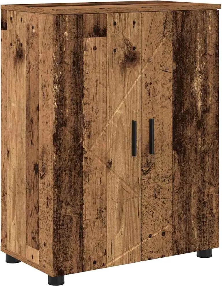vidaXL Fürdőszoba Székény Öreg fa 60 x 35 x 80 cm Faanyag & Fém