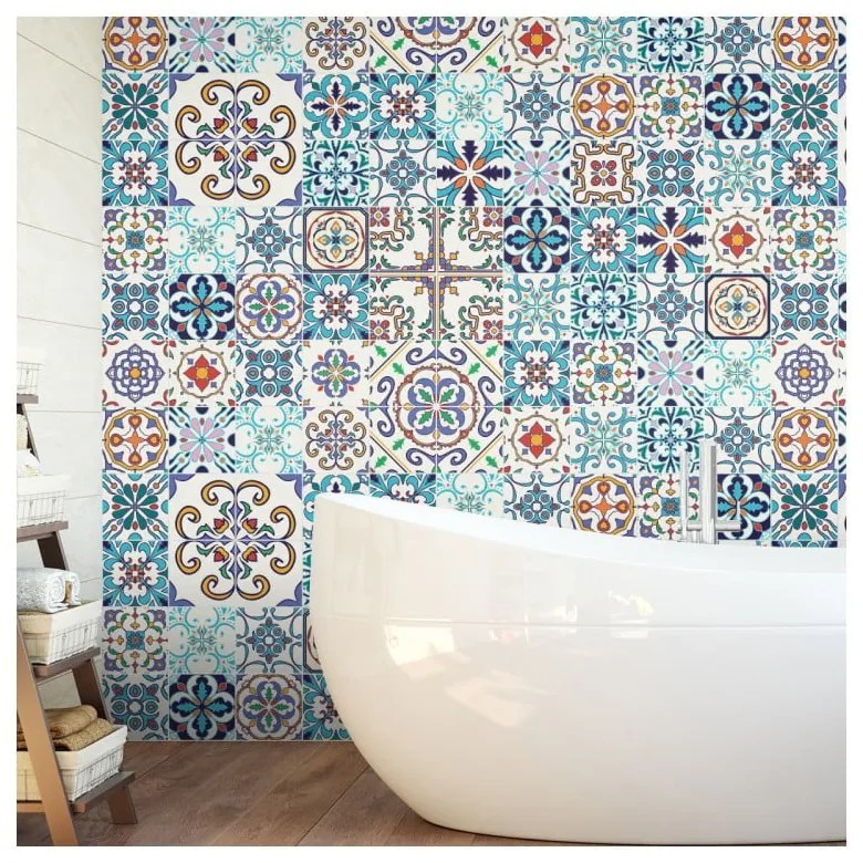 Tiles Azulejos Antibes 60 db-os falmatrica szett, 10 x 10 cm - Ambiance