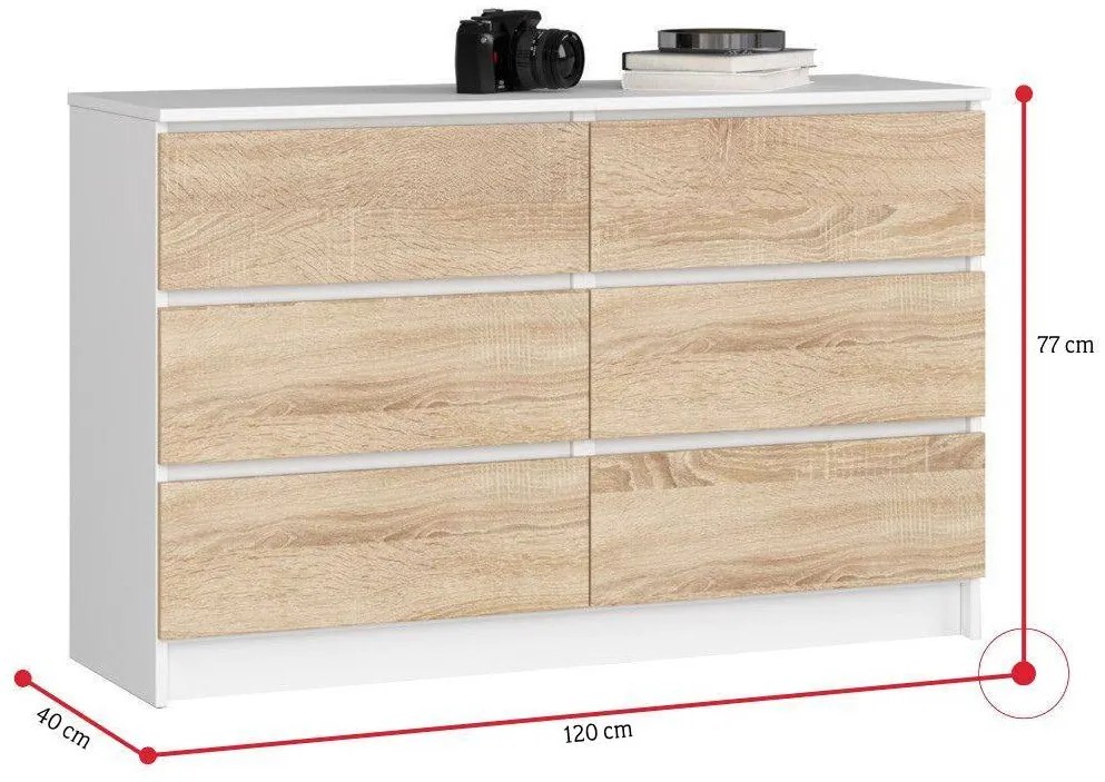 SEREA komód, 120,4x77x40, éger