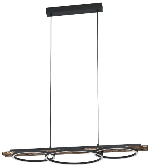 Eglo 99624-LED Fényerőszabályozható csillár BOYAL 2xLED/12,5W/230V+LED/15,5W barna/fekete