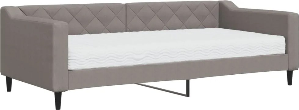 vidaXL tópszínű szövet kanapéágy matraccal 90 x 200 cm