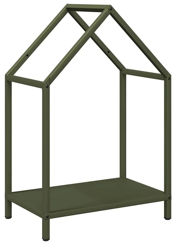 olívazöld hidegen hengerelt acél tűzifatároló 40x25x60 cm