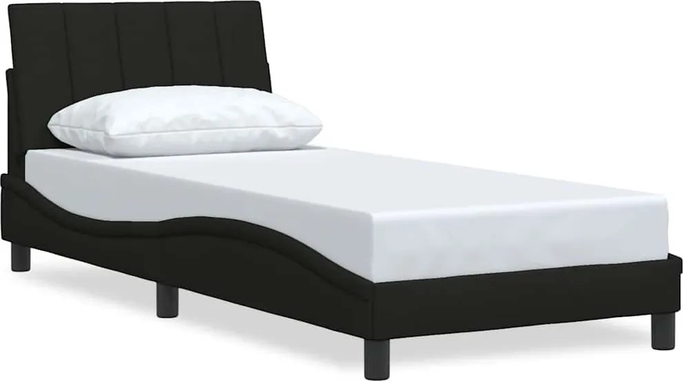 vidaXL ágykeret matrac nélkül Hanko fekete 90x190 cm szövet