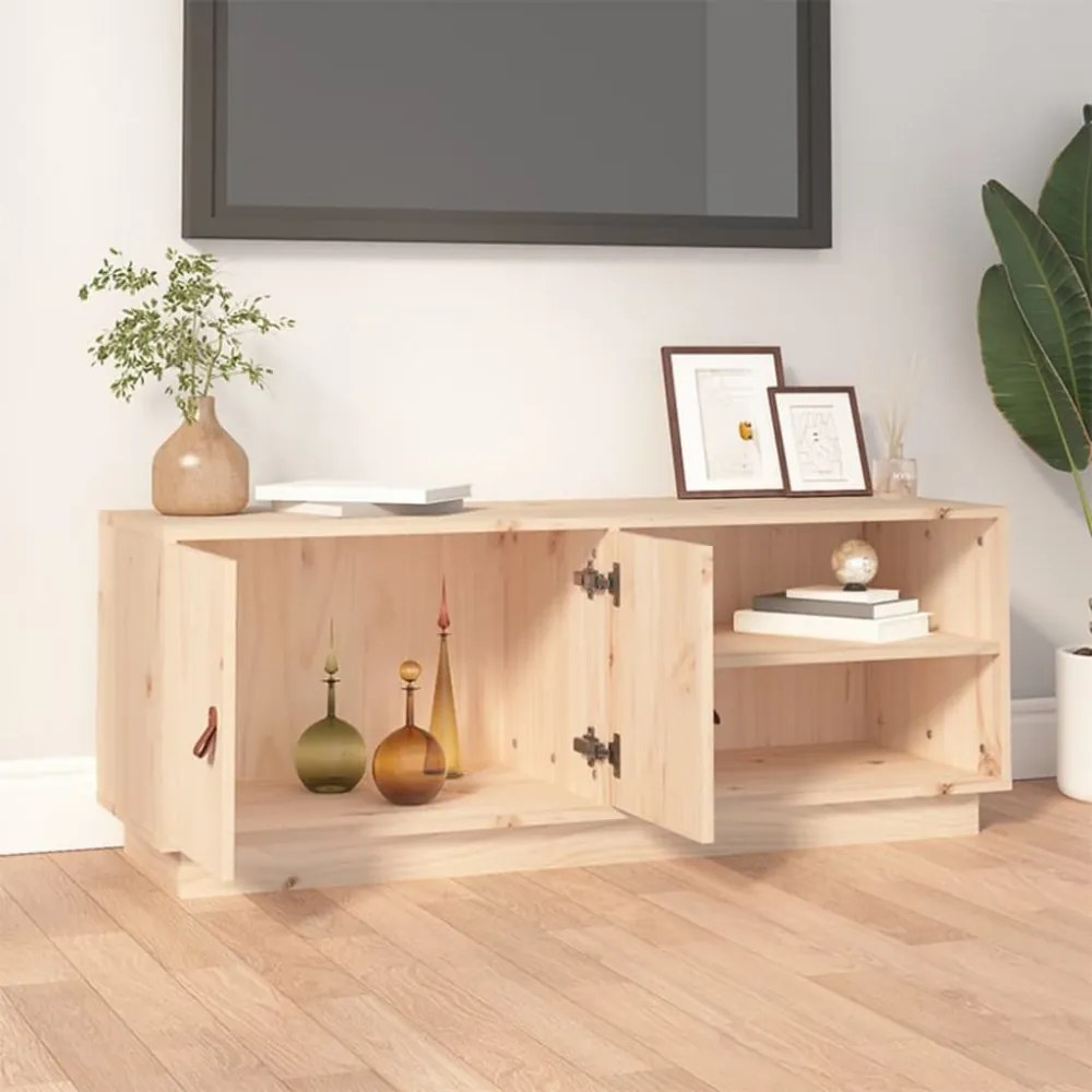 tömör fenyőfa TV-szekrény 105 x 34 x 40 cm