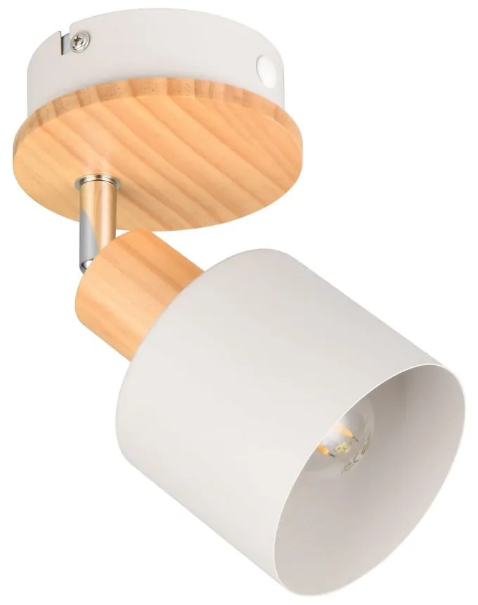 Fehér-natúr színű spotlámpa ø 9 cm Shanti – Trio