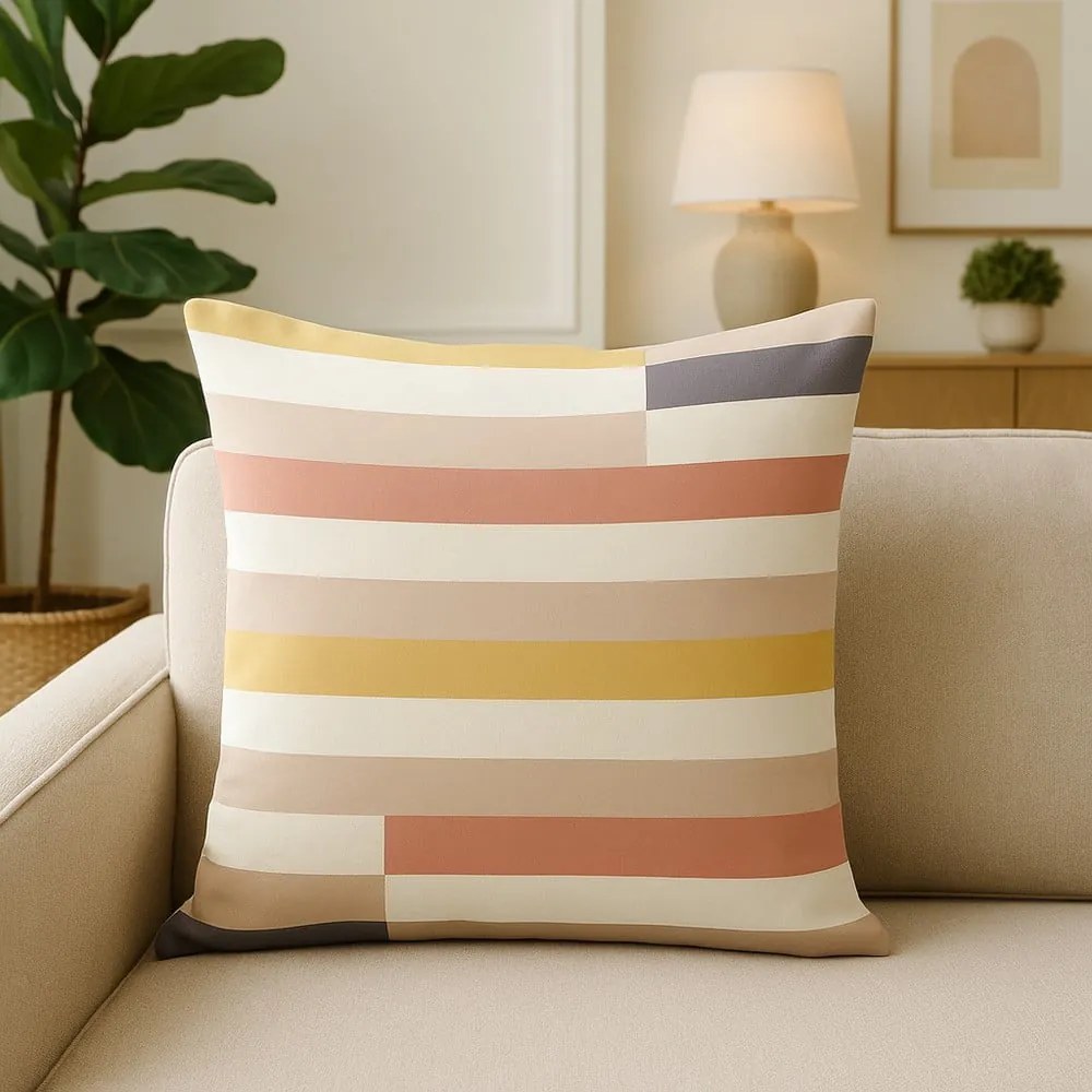 Párnahuzat 43x43 cm Rosy Bandas – Mila Home
