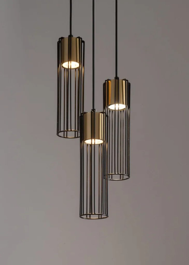 SIGMA LIGHTING 33458 FOBIA Többágú Függesztett Lámpa Fekete, Arany GU10 IP20