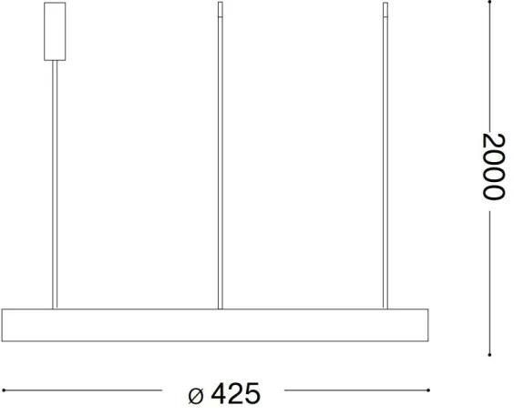 Ideal Lux - LED Csillár zsinóron GEMINI LED/38W/230V átm. 42,5 cm CRI 90 fekete
