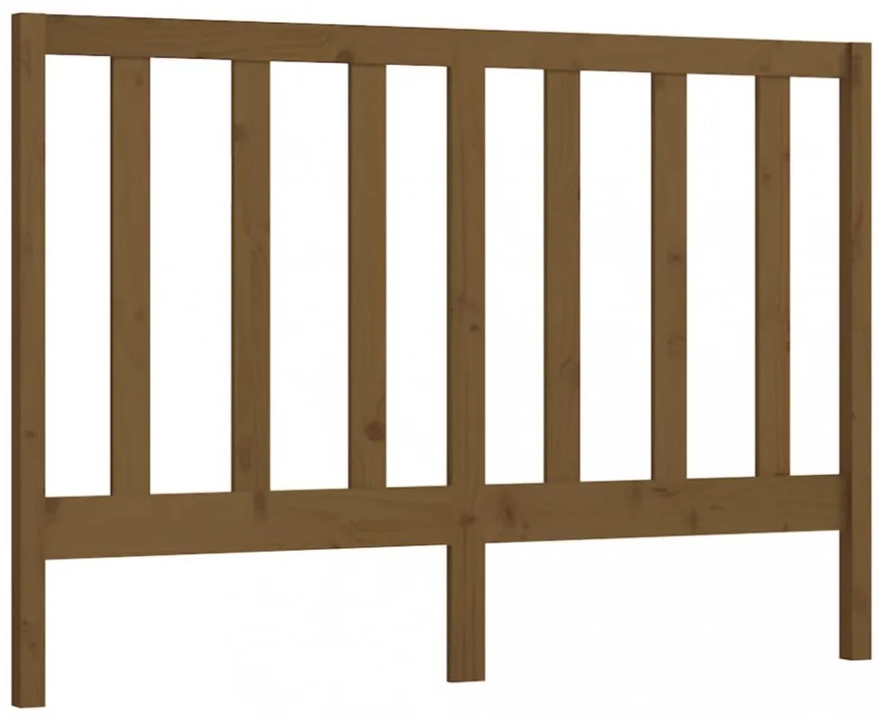 mézbarna tömör fenyőfa ágyfejtámla 156 x 4 x 100 cm