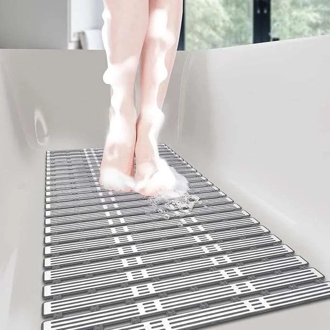 Fürdőszőnyeg Csúszásgátló 90x40cm Szürke-fehér