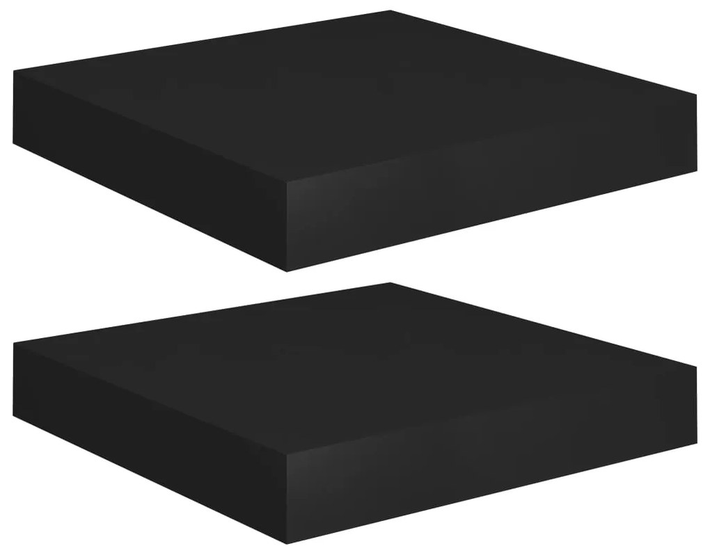 vidaXL 2 db fekete MDF lebegő fali polc 23 x 23,5 x 3,8 cm