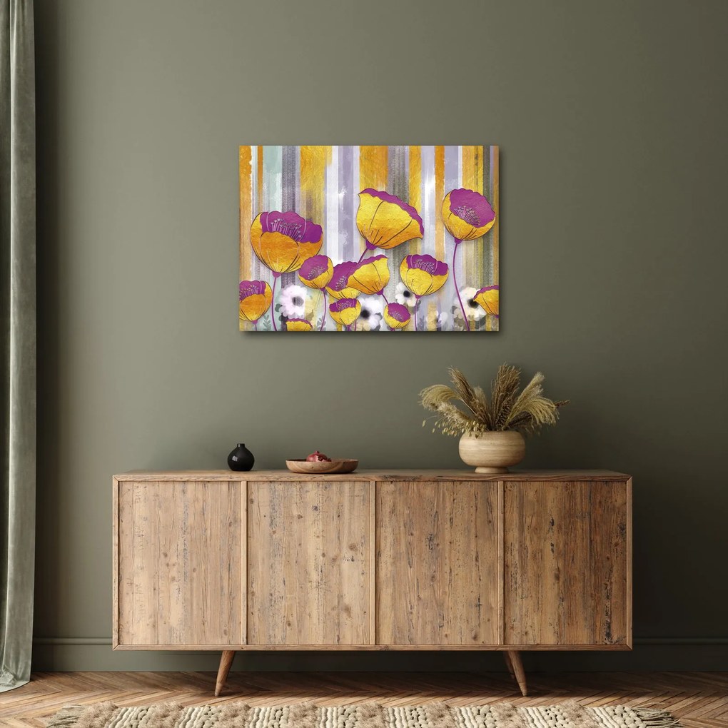 Kép - Virágok illusztrációja (70x50 cm)