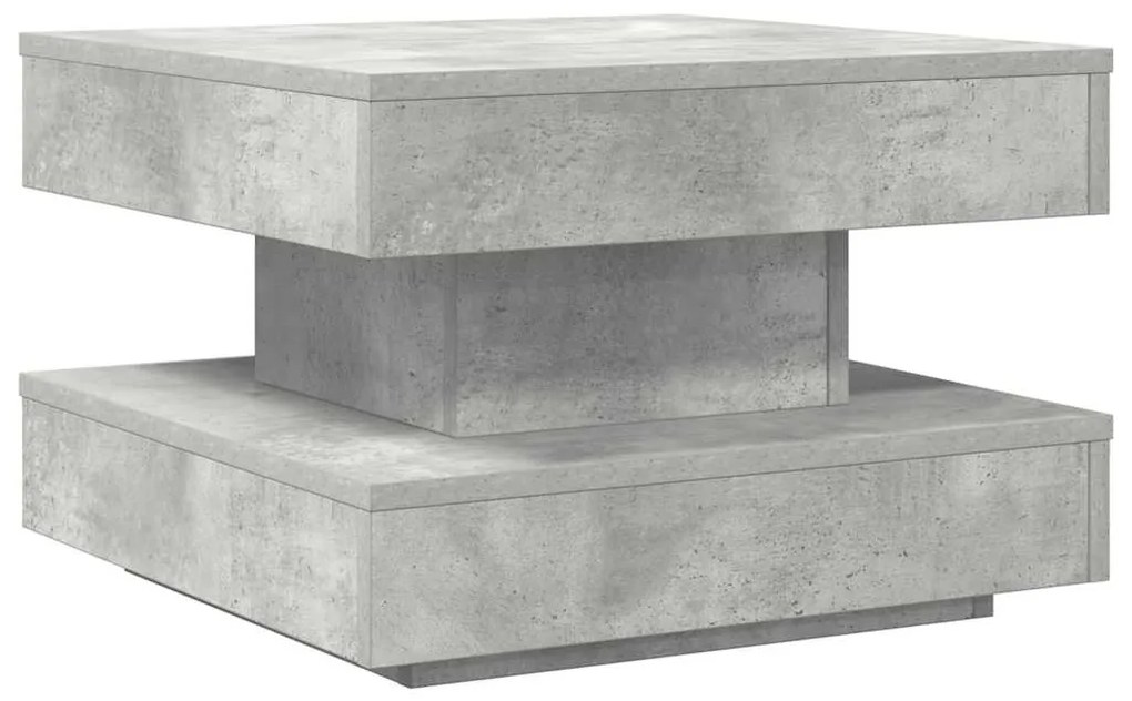 betonszürke dohányzóasztal 360 fokban forgatható 50x50x34,5 cm