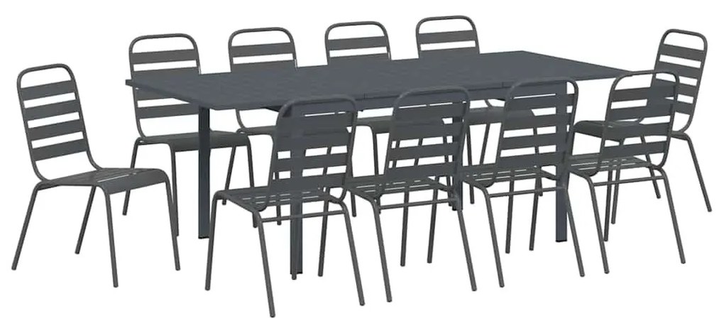 Kert étkező szett 11 pcs Antracit Acél