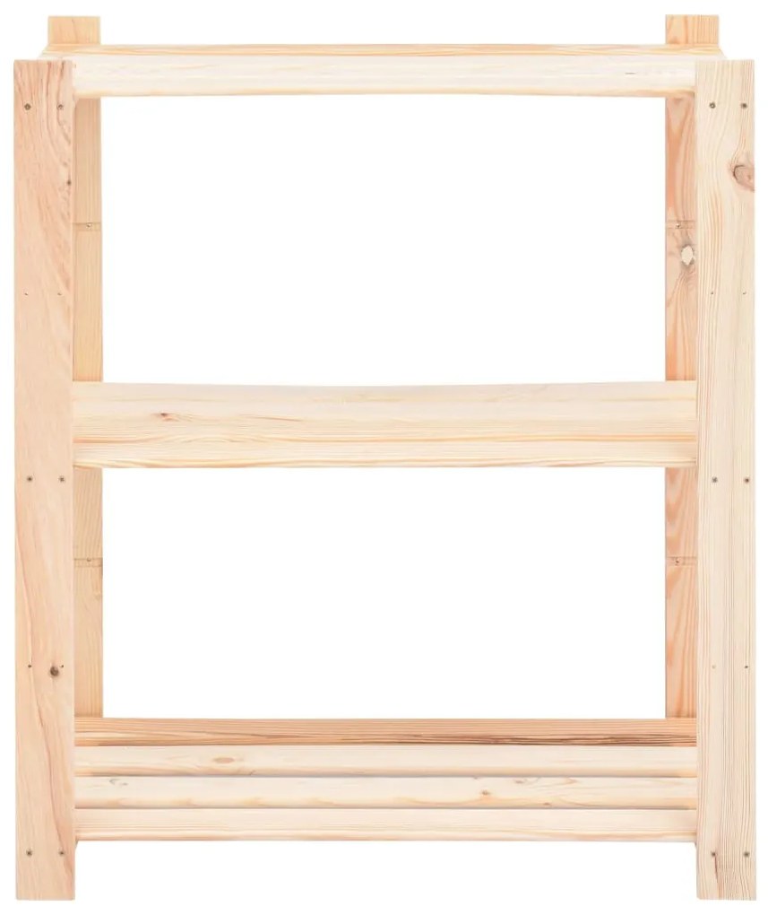 10 db 3-szintes tömör fenyőfa tárolópolc 150 kg 80 x 38 x 90 cm