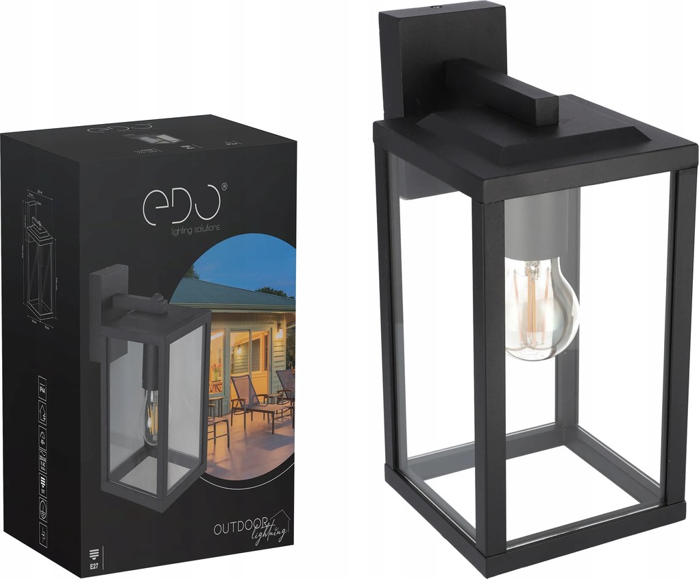 Edo Kültéri fali lámpa Gaia T Homlokzati E27 Lámpa IP44