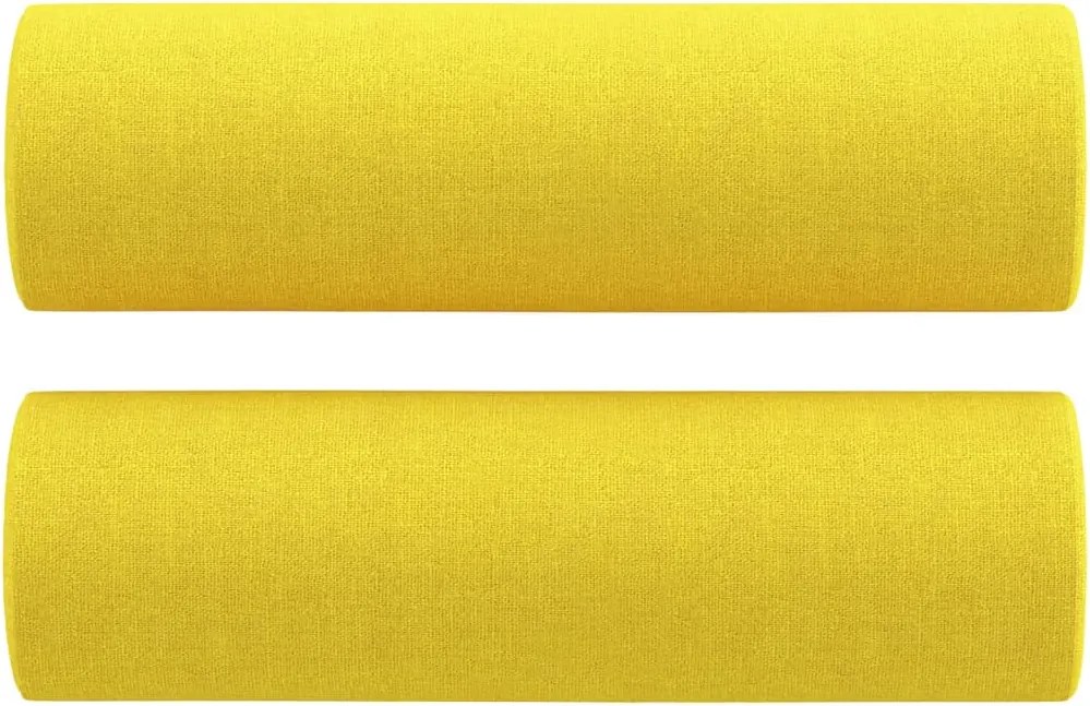 vidaXL 2 db világossárga szövet díszpárna Ø15x50 cm