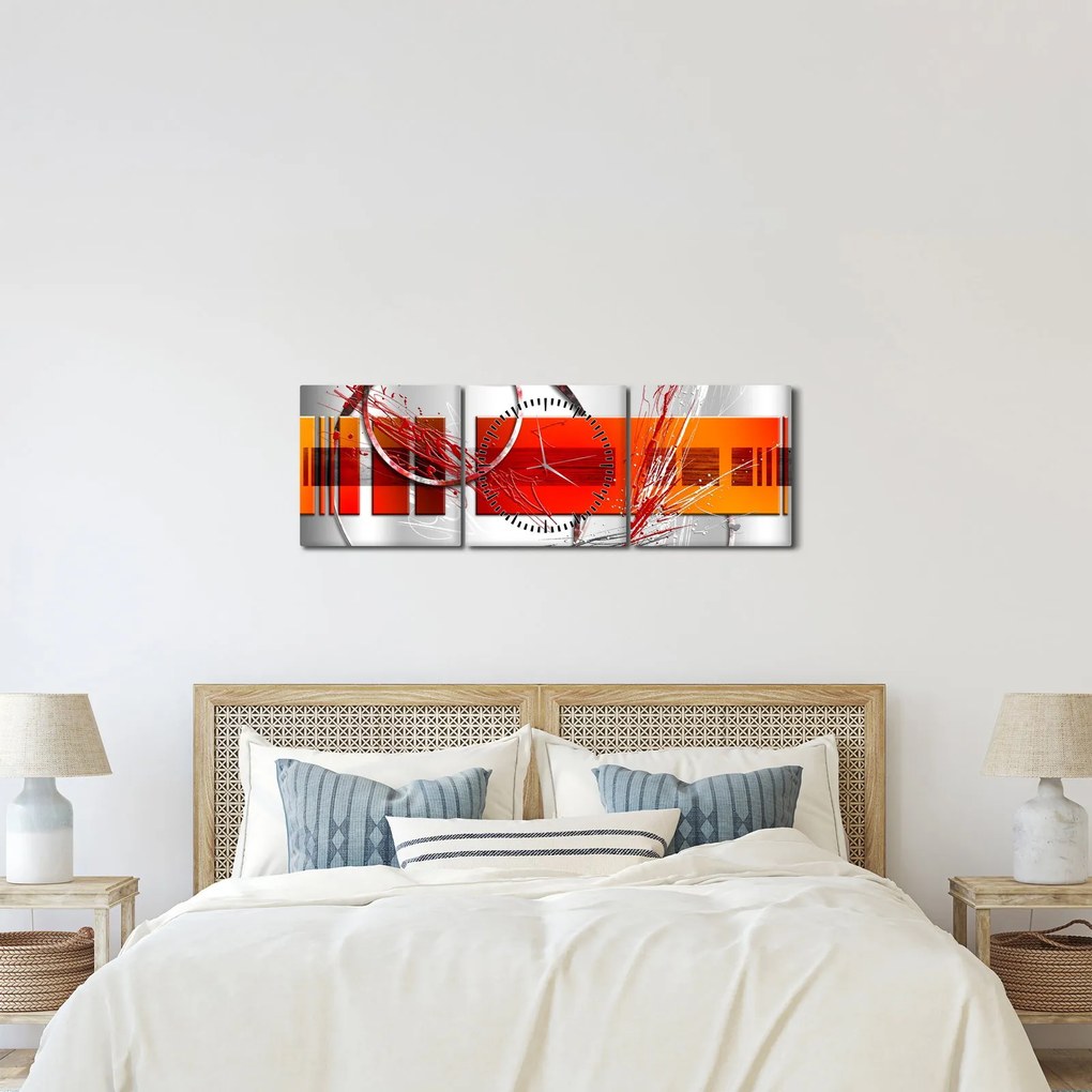 Absztrakt kép (órával) (90x30 cm)