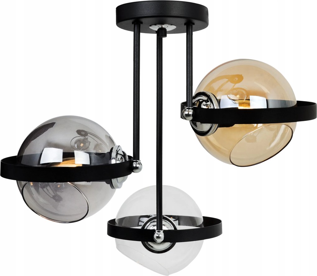 Mennyezeti Lámpa Lógó Hármas Üveg Csillár Gyűrű Loft Gyűrű MIX