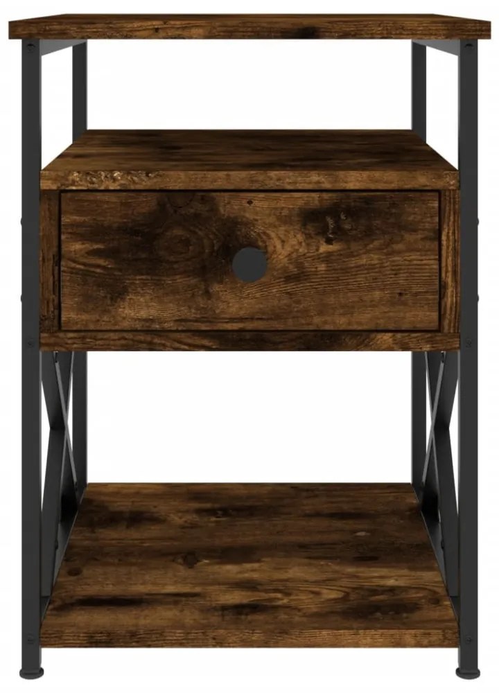 füstös tölgy színű szerelt fa éjjeliszekrény 40x42x55 cm