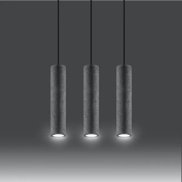 Sollux SL.0655 - LUVO 3xGU10/40W/230V beton/fekete függeszték