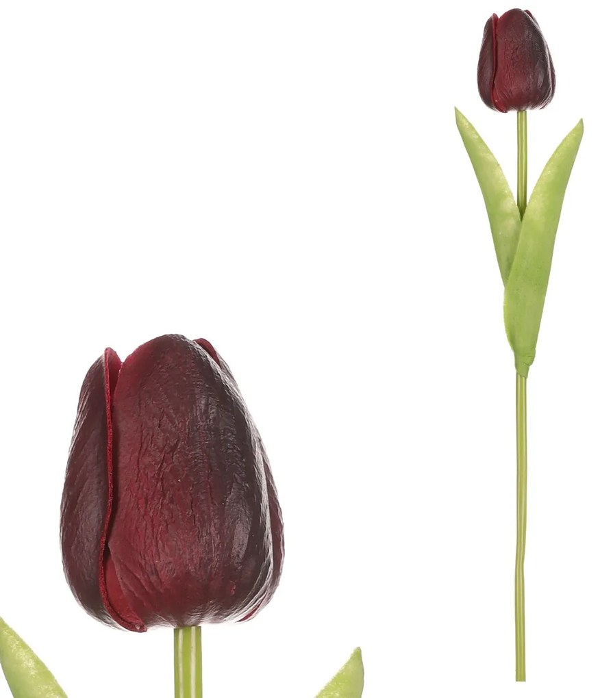 Műhabos tulipán mini, sötétvörös, 5 x 5 x 34 cm