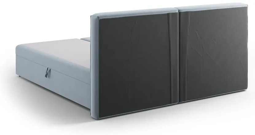 Világoskék ágyneműtartós boxspring ágy 180x200 cm Arendal – Cosmopolitan Design