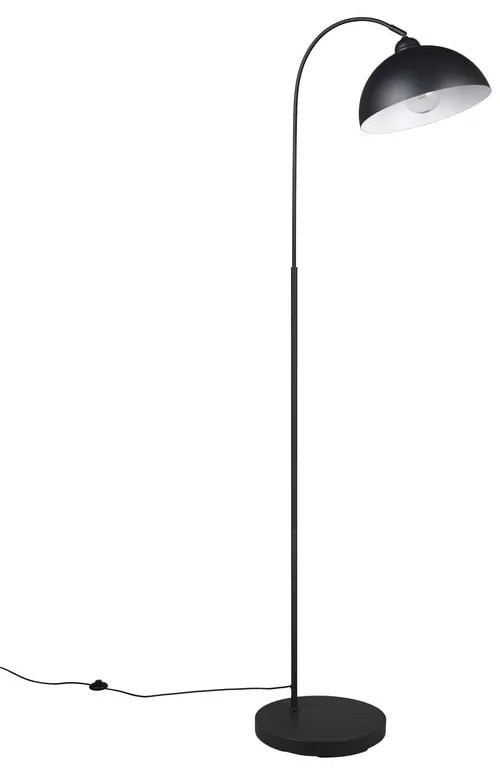 Fekete állólámpa fém búrával (magasság 170 cm) Sierra – Trio