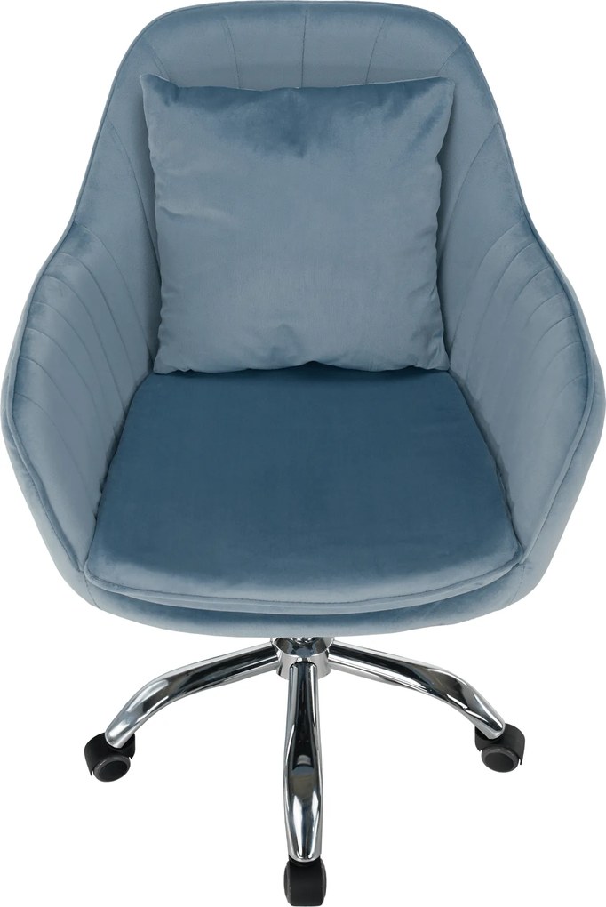Irodai szék, kék Velvet szövet/króm, KLIAN