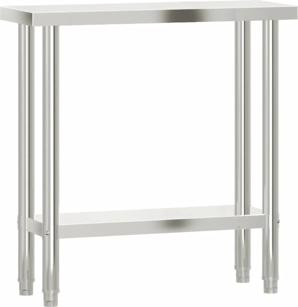 vidaXL rozsdamentes acél konyhai munkaasztal 82,5 x 30 x 85 cm