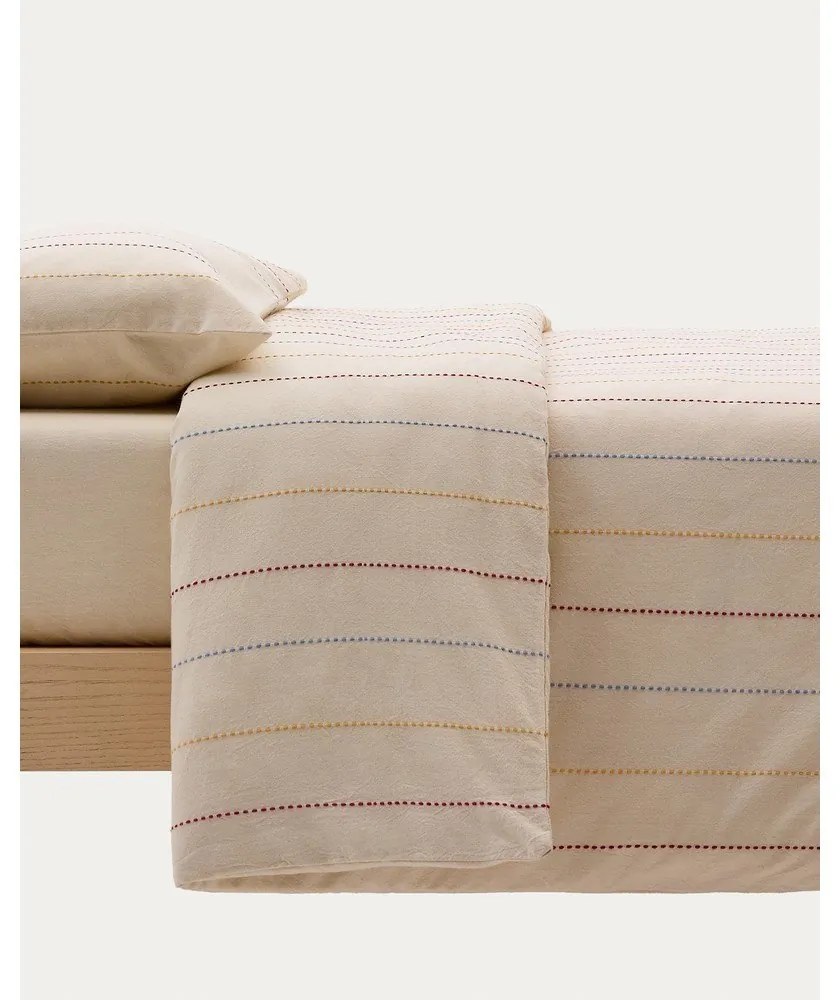 Bézs bio pamut gyerek ágyneműhuzat babaágyhoz lepedővel 110x180 cm Indani – Kave Home