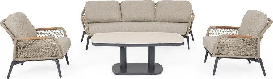 Világosbarna fém kerti fotel Eulero – Bizzotto