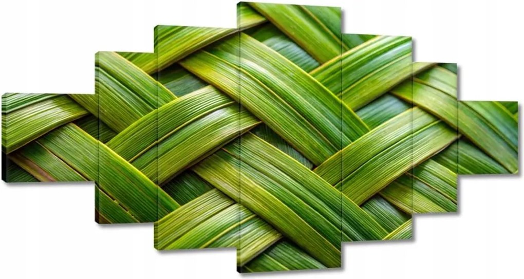 Képek 200x100 Zöld fonott Zöld rattan fonott lemez