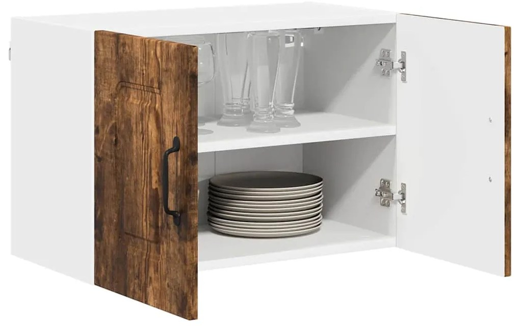 Fali konyhaszekrény 2 pcs Füstölt tölgy 60 x 31 x 40 cm Faanyag