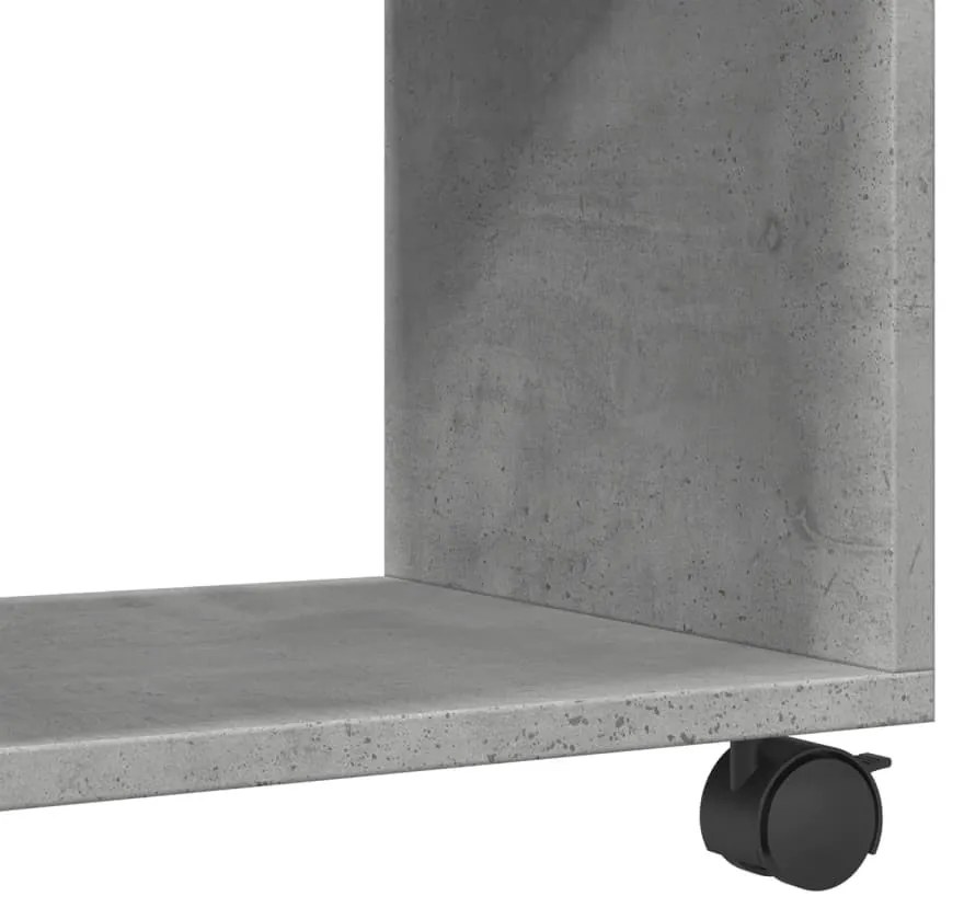 betonszürke szerelt fa görgős szekrény 72 x 33 x 42,5 cm