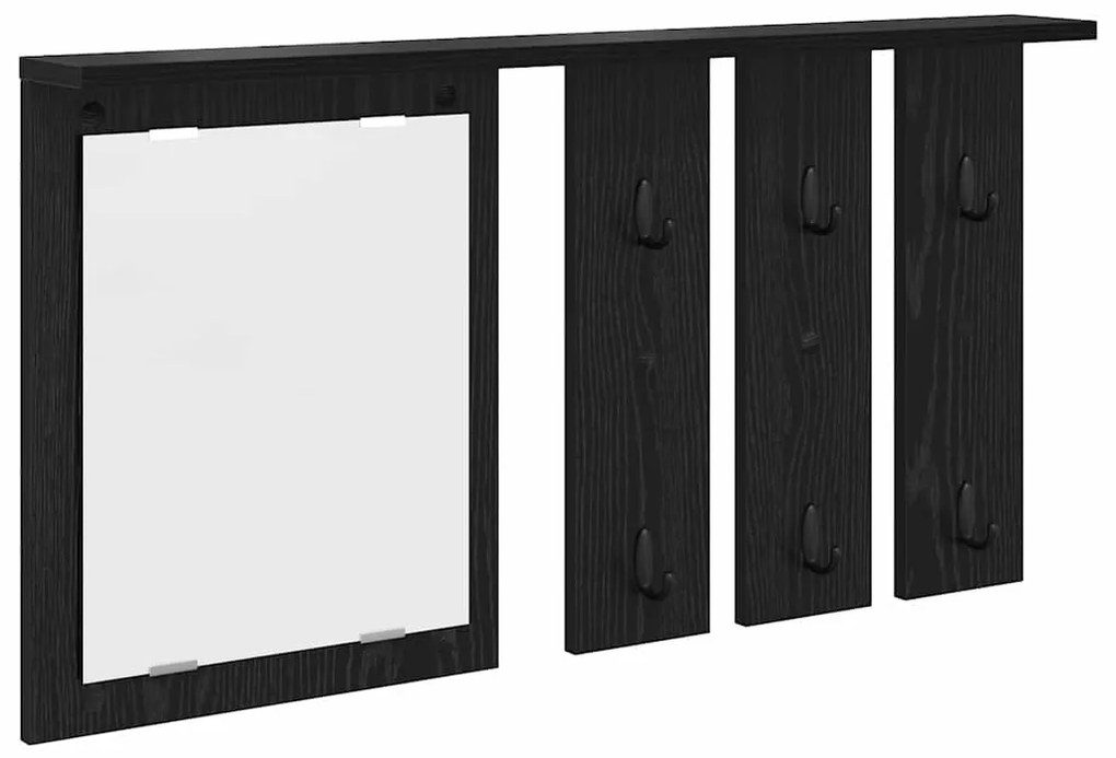 Fali Kabáthorog polcokkal Musta tammi 85 x 10 x 45 cm Faanyag