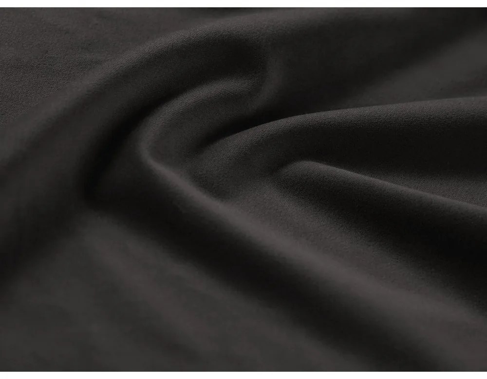 Sötétszürke bársony kinyitható tárolóhelyes sarokkanapé Kyoto – Cosmopolitan Design