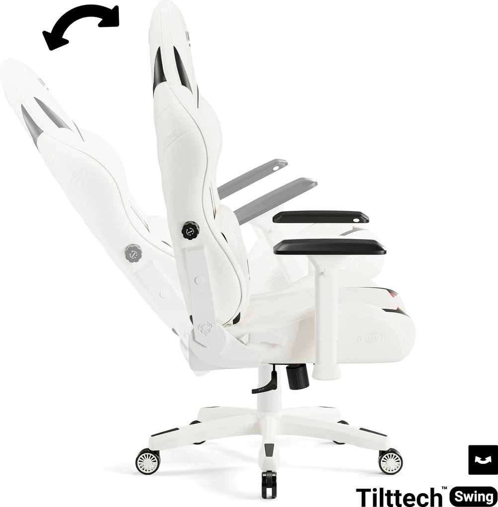 Gamer szék műbőr Normal Size, fehér-fekete: Diablo X-Ray 2.0