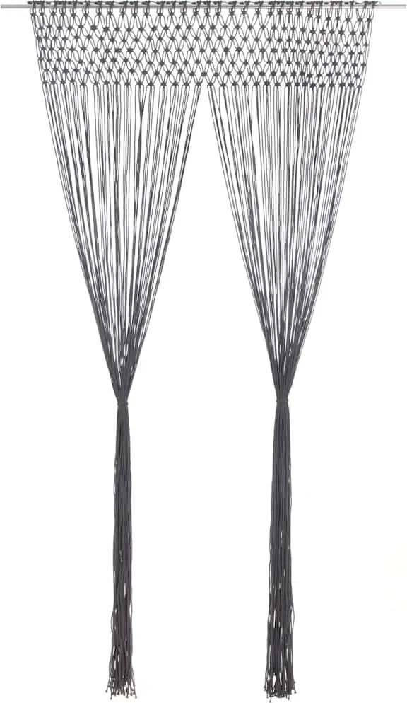 vidaXL antracitszürke makramé pamutfüggöny 140 x 240 cm