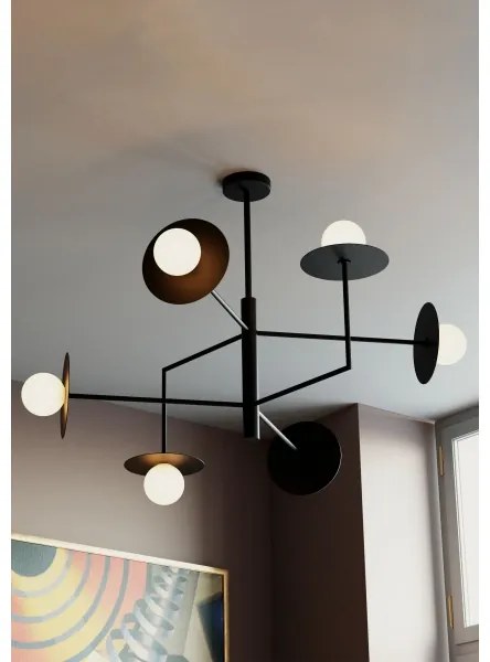 Redo 01-2734 - Csillár rúdon PLATO 6xG9/10W/230V fekete